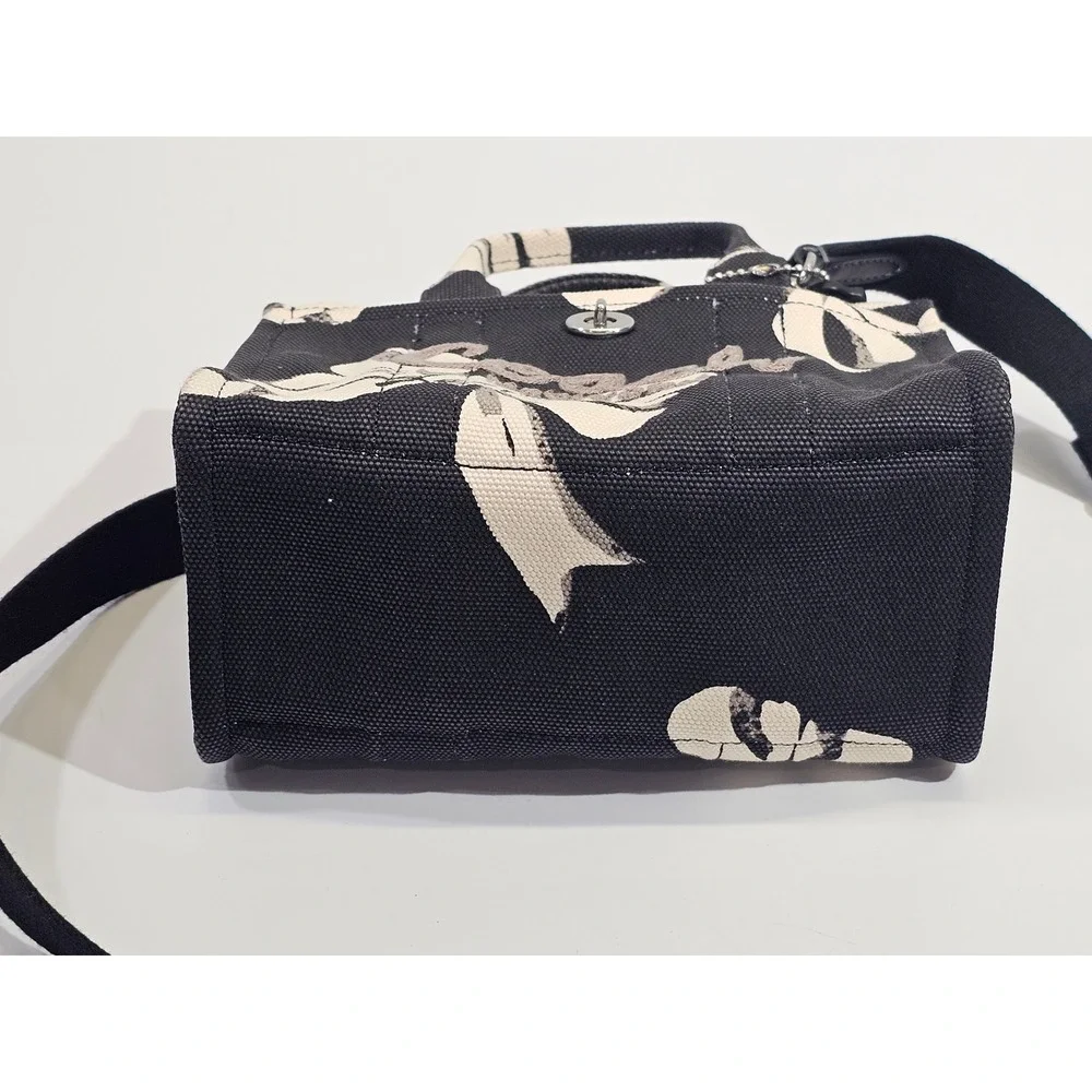 Coach Tote 20 Canvas Crossbody Cargo Tote Bag Floral Bow CZ102 NWT Small Purse